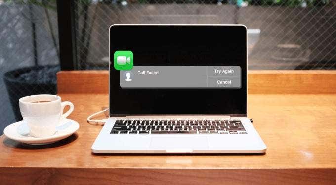 فشل مكالمة FaceTime على كمبيوتر محمول يعمل بنظام Mac 