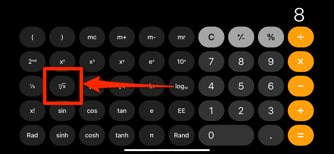 علامة الجذر التربيعي (2√x).