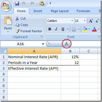 ابحث عن APY من APR في Excel