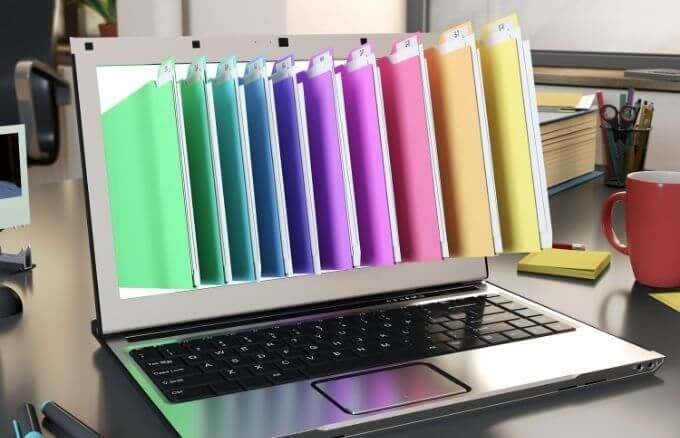 جهاز Mac به مجلدات ملونة 