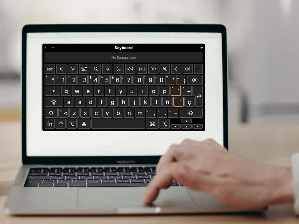 لوحة المفاتيح التي تظهر على الشاشة