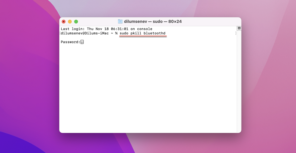 sudo pkill bluetoothd