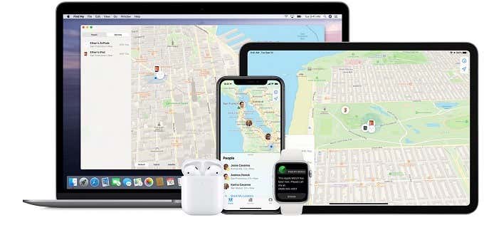 أجهزة Apple المختلفة متصلة عبر FindMy