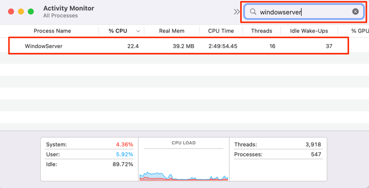 windowsserver في شريط البحث ومراقبة النشاط 