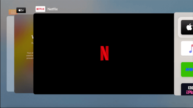 Netflix في قائمة تبديل التطبيقات 