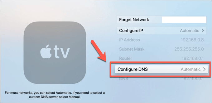 تكوين قائمة DNS 