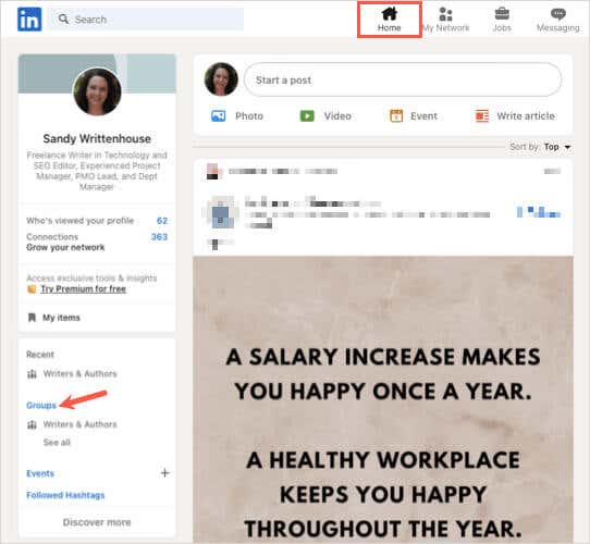 كيفية إنشاء مجموعة في صورة LinkedIn 2