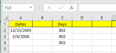 كيفية طرح التواريخ في صورة Excel 1