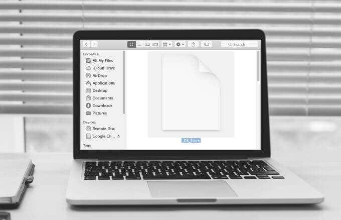 ملف DS_Store على شاشة Mac