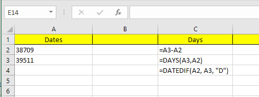 كيفية طرح التواريخ في صورة Excel 2