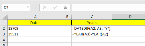 كيفية طرح التواريخ في صورة Excel 6