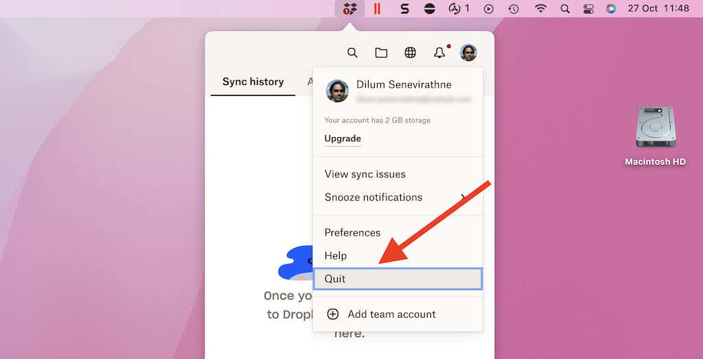 كيفية إلغاء تثبيت Dropbox على أنظمة Mac وWindows وLinux الصورة 2