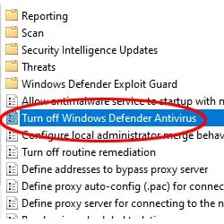 إيقاف تشغيل Windows Defender