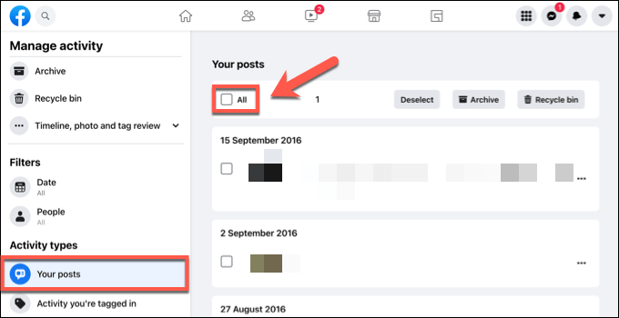 كيفية حذف جميع منشوراتك على الفيسبوك بشكل جماعي الصورة 4