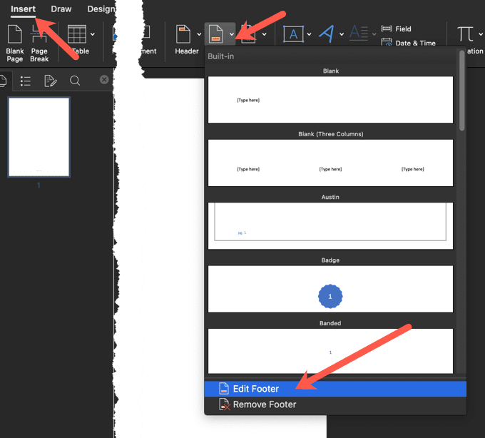 كيفية إدراج أرقام الصفحات في Word وGoogle Docs الصورة 14