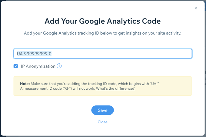 كيفية إضافة Google Analytics إلى Wix الصورة 14