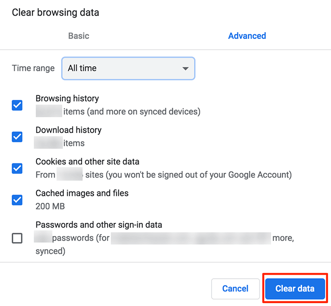 مسح سجل التصفح والبيانات الأخرى صورة 2 - clear-chrome-data