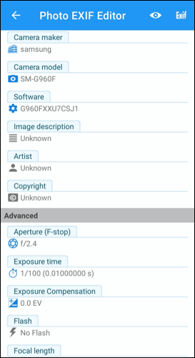 عرض بيانات EXIF ​​للصور على iPhone وAndroid وMac وWindows image 7