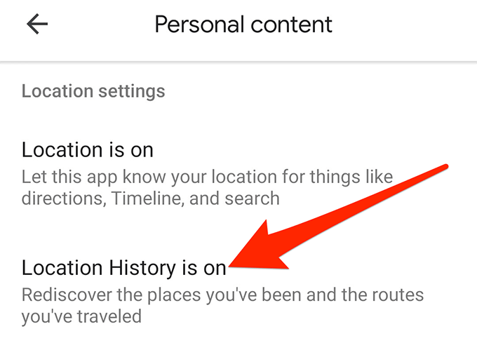 تمكين/تعطيل سجل المواقع في خرائط Google الصورة 8 - location-history-settings-android