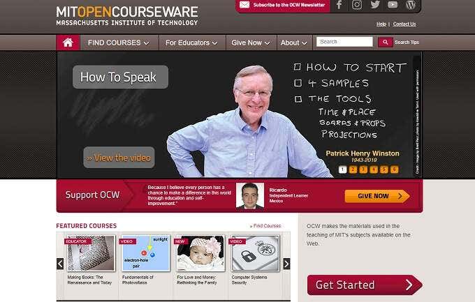 MIT OpenCourseWare image - MITOPEN