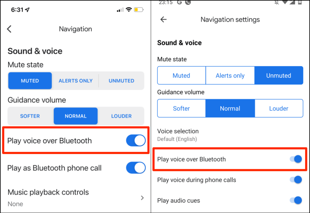 Disable or Enable Play Voice Over Bluetooth image 4 - 08-fix-google-maps-voice-not-talking-android-ios