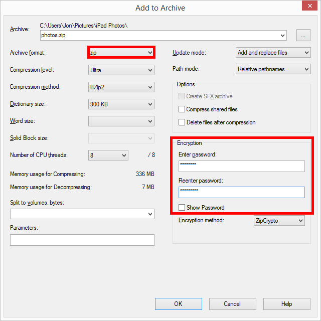 كيفية تشفير ملفات ZIP الصورة 4