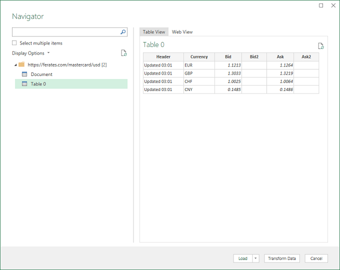 استرداد بيانات Excel من صفحة ويب مباشرة الصورة 8