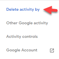 حذف معلومات النشاط الشخصي التي تم جمعها بواسطة صورة Google 7