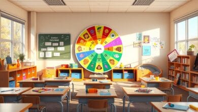 Emotion wheel in classroom