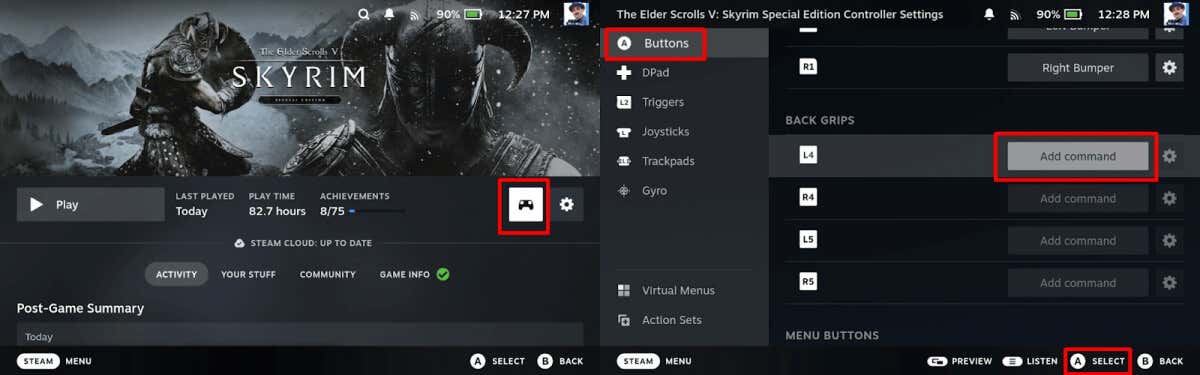 كيفية تغيير زر لقطة الشاشة في صورة Steam أو Steam Deck 3