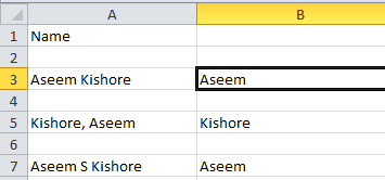 Excel noms séparés