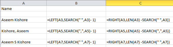 formules Excel