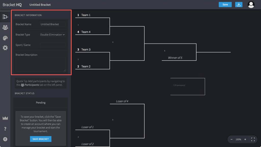 Éditeur Bracket HQ Onglet Informations sur le bracket - 7-générateurs-de-support-de-tournoi-gratuits-et-modèles-8-compressés