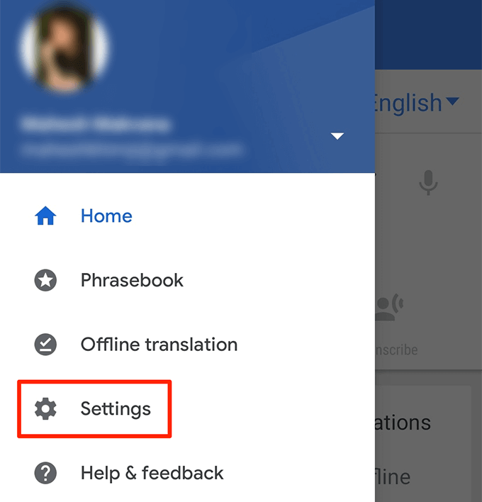 حذف صورة سجل الترجمة - google-translate-settings-1