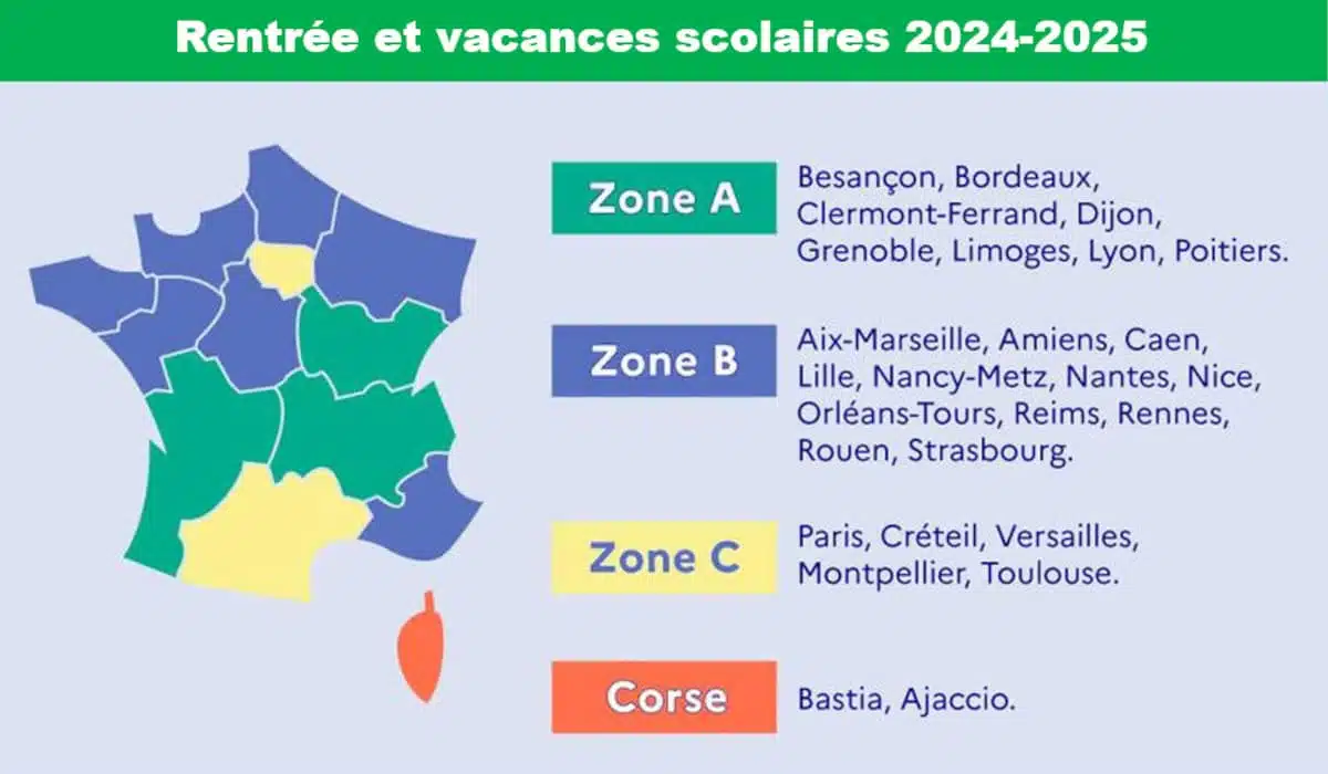 des vacances scolaires 2024-2025 en France Calendrier Scolaire 2024-2025