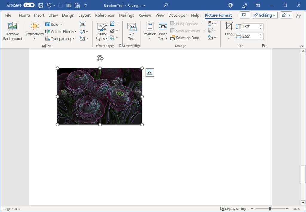 كيفية مسح التنسيق في صورة Microsoft Word 10