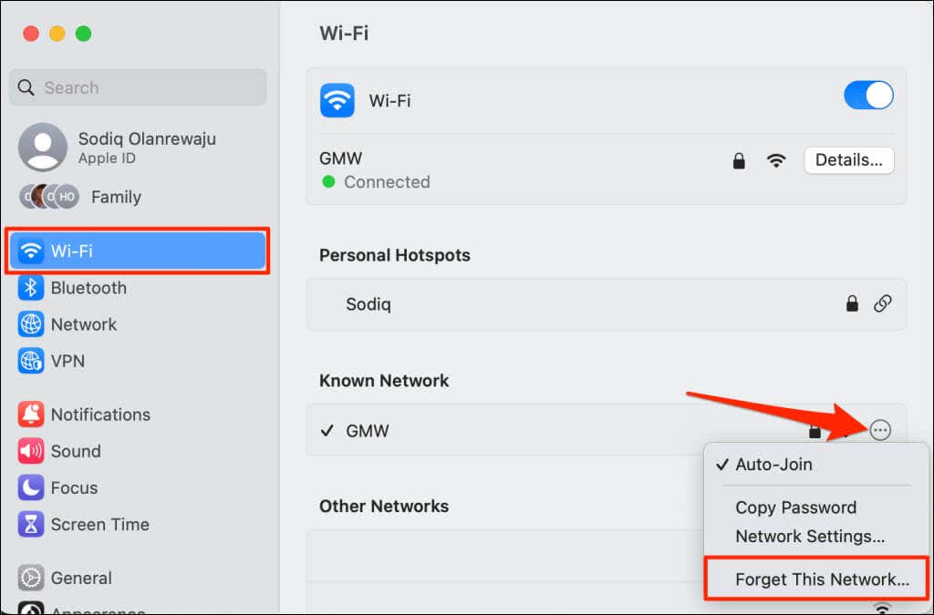 Mac متصل بشبكة Wi-Fi ولكن لا يمكنك الوصول إلى الإنترنت؟ جرب هذه الحلول الـ 12 الصورة 4