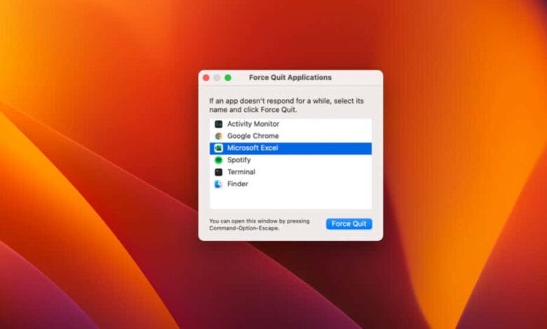 كيفية فرض إنهاء Excel على نظام Mac