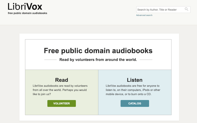 صورة LibriVox - 1-LibriVox أفضل 16 موقعًا لتحميل الكتب الصوتية المجانية