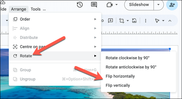 استخدام أدوات Flip Image Tools في Google Slides image 2 - how-to-flip-images-in-google-docs-14-compressed