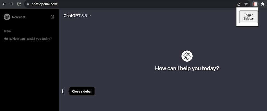لقطة شاشة لـ ChatGPT مع ملحق Hide Sidebar Chrome - كيفية استخدام وضع chatgpt الخاص لإخفاء دردشاتك 10 مضغوطة