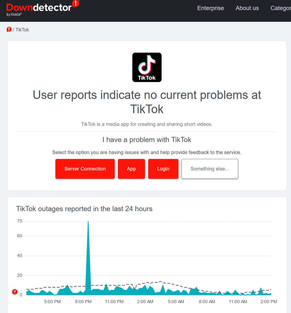 تحقق مما إذا كانت صورة خادم TikTok معطلة - 8 طرق لإصلاح خطأ "لا يوجد اتصال بالإنترنت" في TikTok