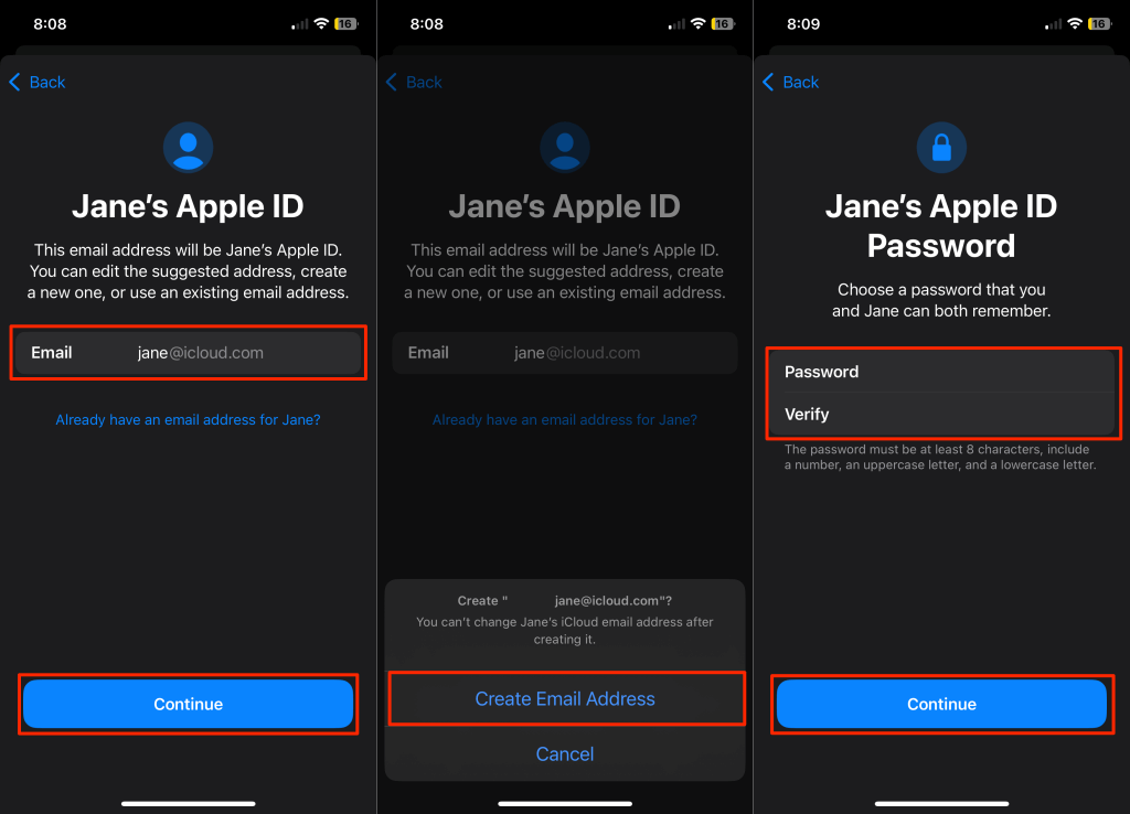 خطوات إنشاء كلمة مرور حساب Apple ID للطفل على iPhone