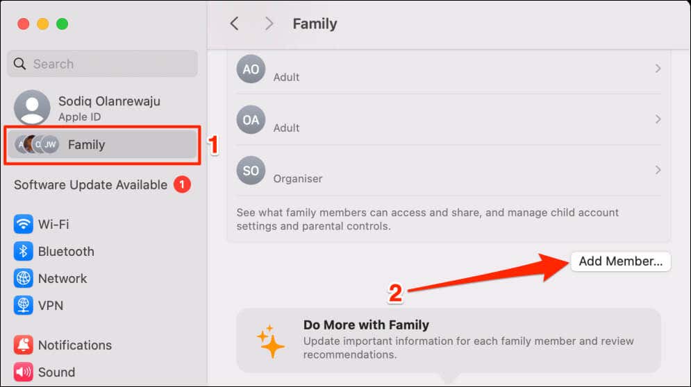 خطوات إعداد Apple ID للأطفال على جهاز Mac