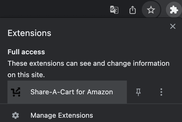 لقطة شاشة لصفحة ملحقات Google Chrome - كيفية مشاركة سلة التسوق الخاصة بك على Amazon-5-compressed
