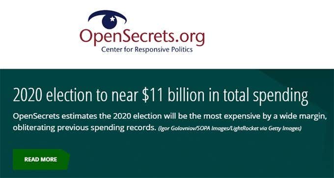 صورة OpenSecrets.org - الأسرار المفتوحة