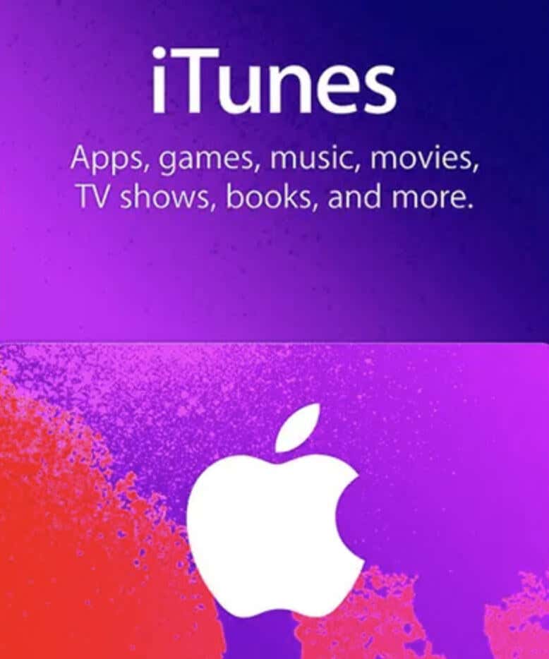 مثال على بطاقة هدايا iTunes