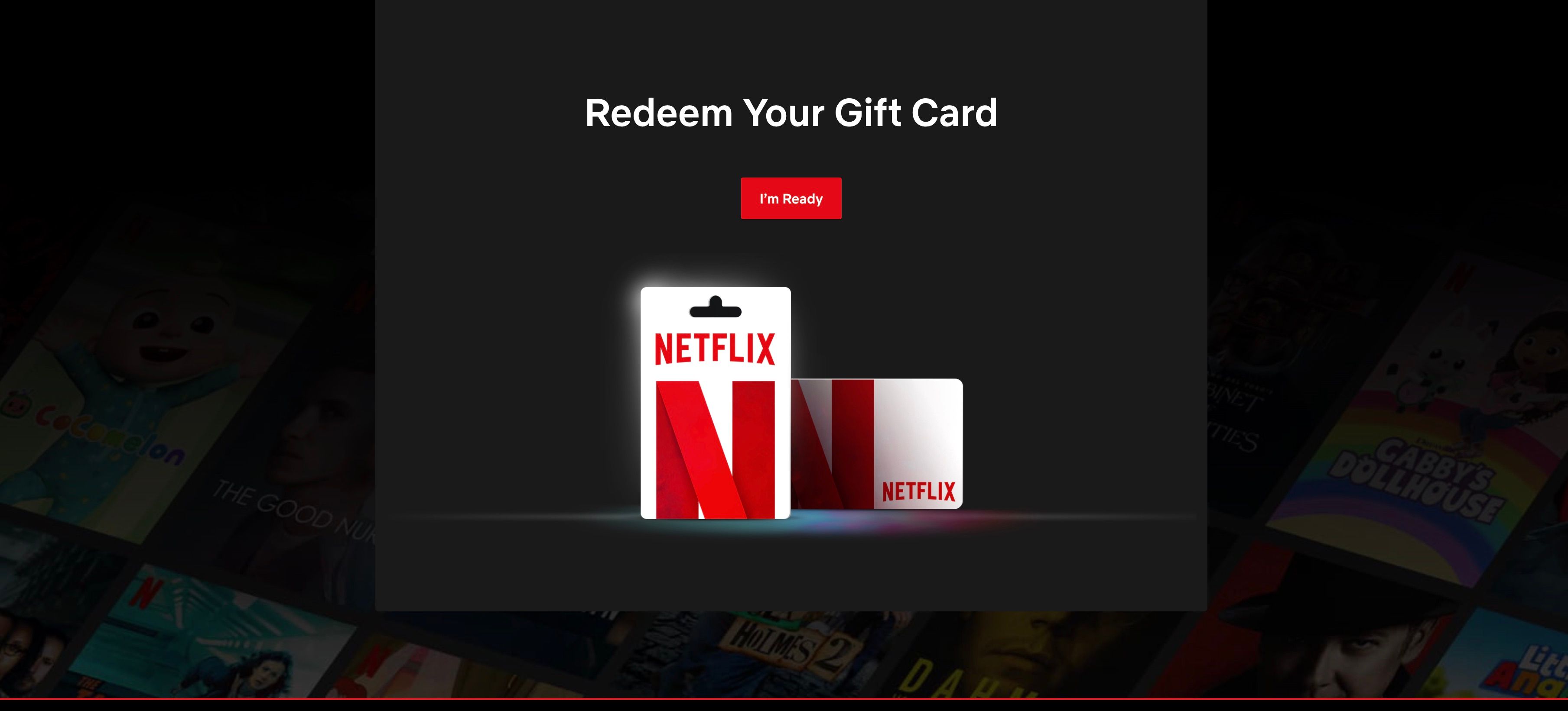 استرداد صفحة الهدايا من Netflix باستخدام زر 