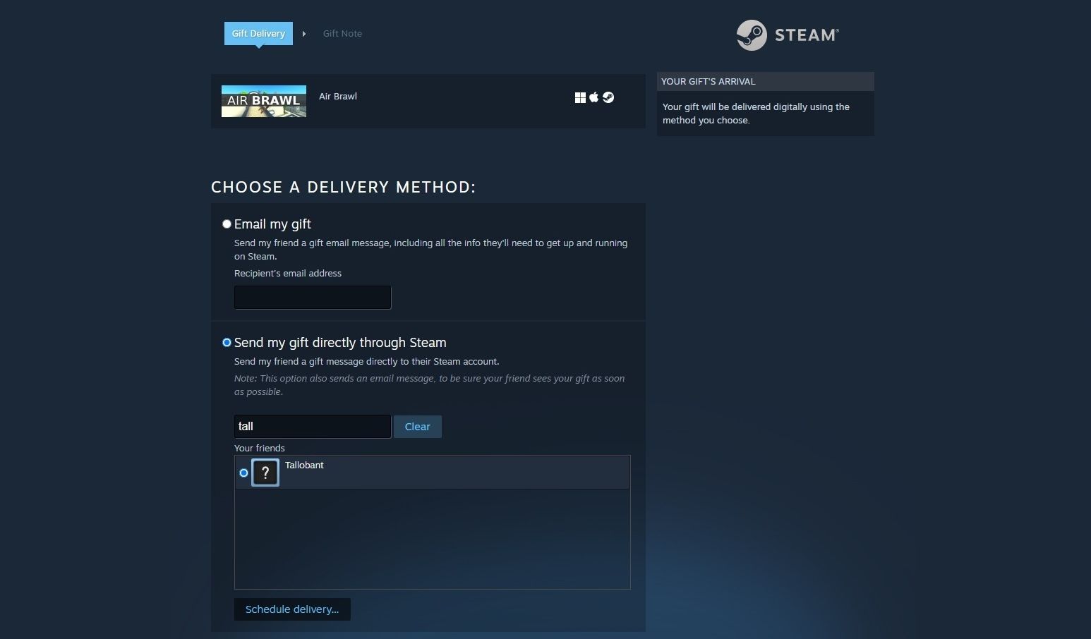 طريقة التسليم للألعاب المكررة على Steam