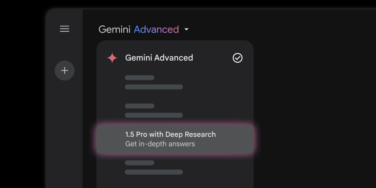 يوفر مربع حوار القائمة في Gemini Advanced خيار استخدام أداة البحث العميق